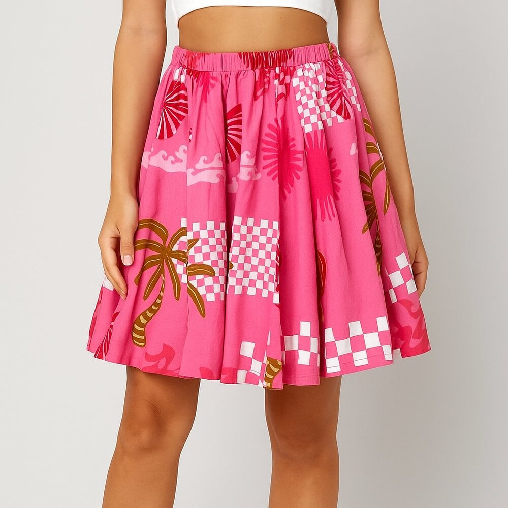 Pink Patterned Skirt - Picture 1 of 8